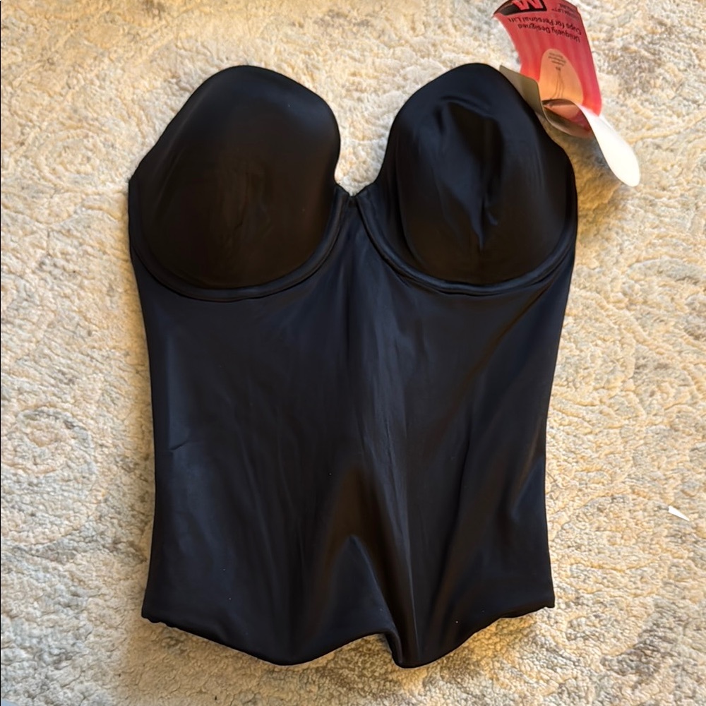 Black Strapless Bustier Top